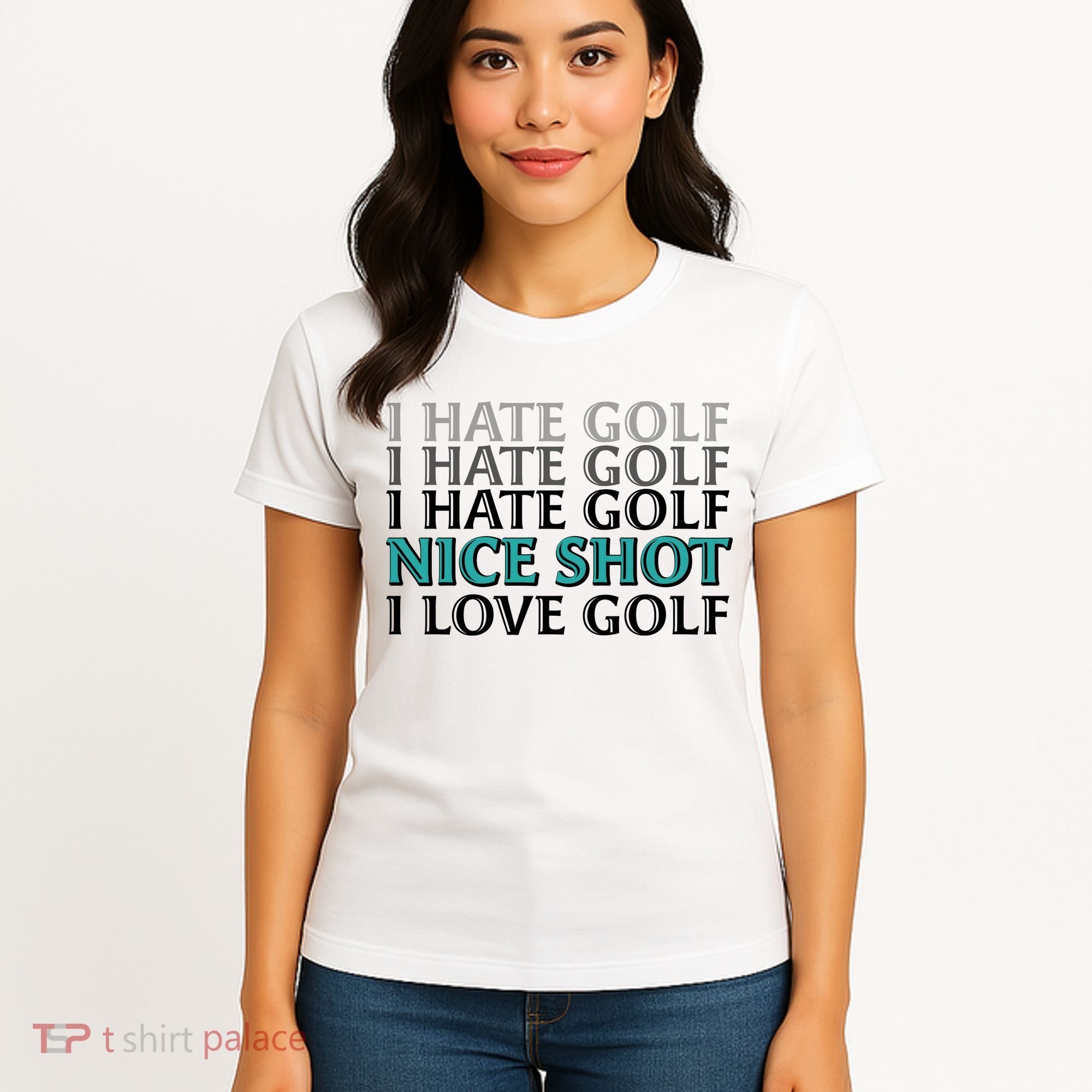 Funny I Hate Love Golf Nice Shot Women's T-Shirt