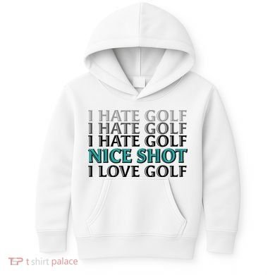 Funny I Hate Love Golf Nice Shot Kids Hoodie