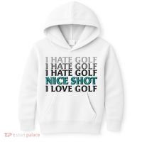 Funny I Hate Love Golf Nice Shot Kids Hoodie thumb 0