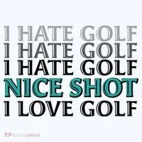 Funny I Hate Love Golf Nice Shot Kids Long Sleeve Shirt thumb 2