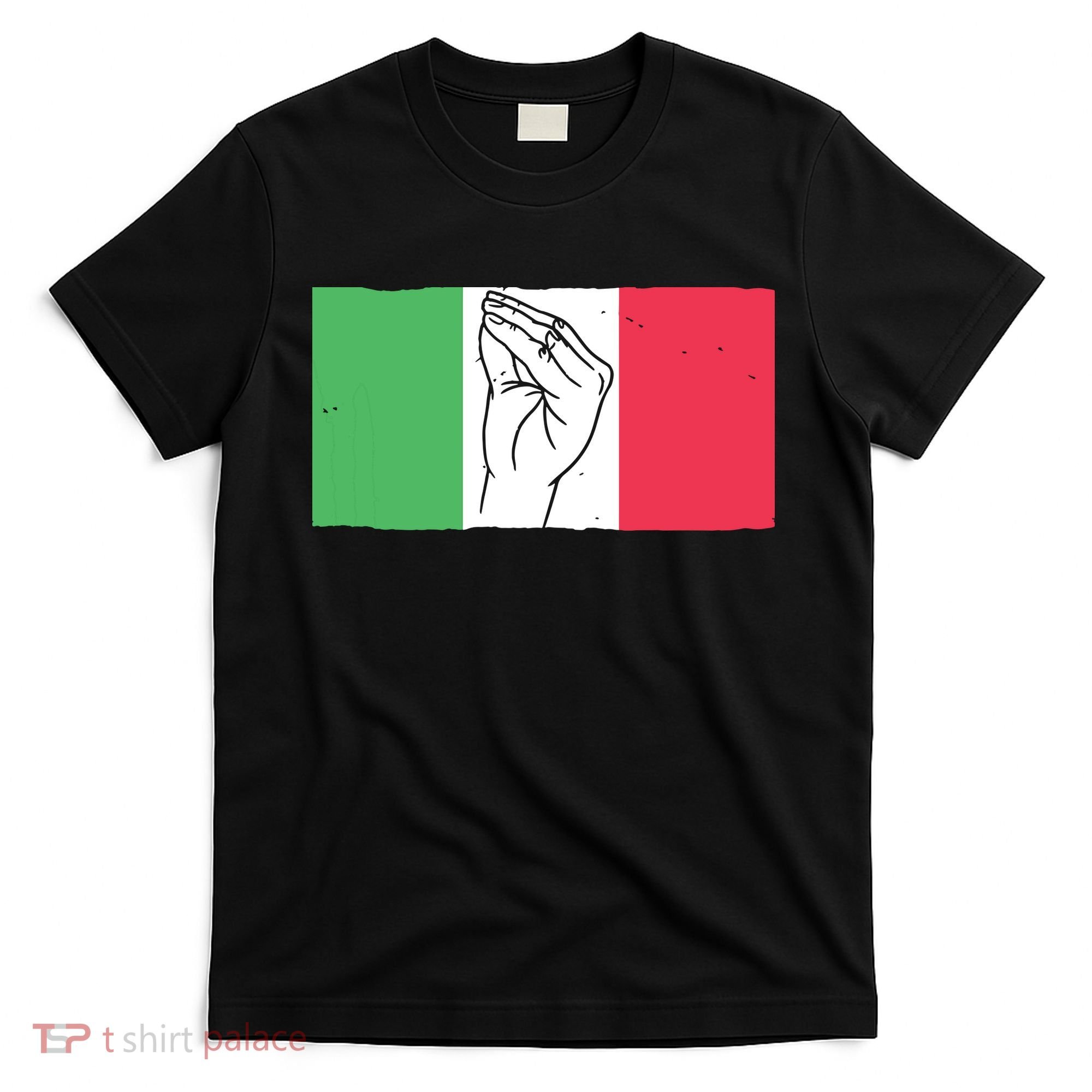 Funny Italian Hand Gesture Italian Flag Italy Italia T-Shirt
