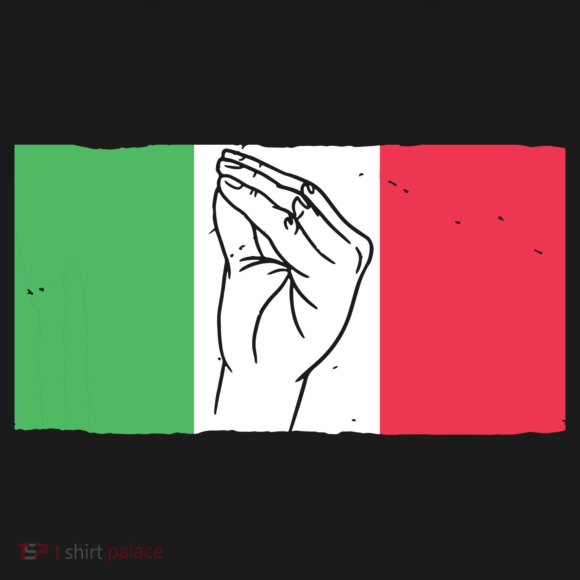 Funny Italian Hand Gesture Italian Flag Italy Italia T-Shirt