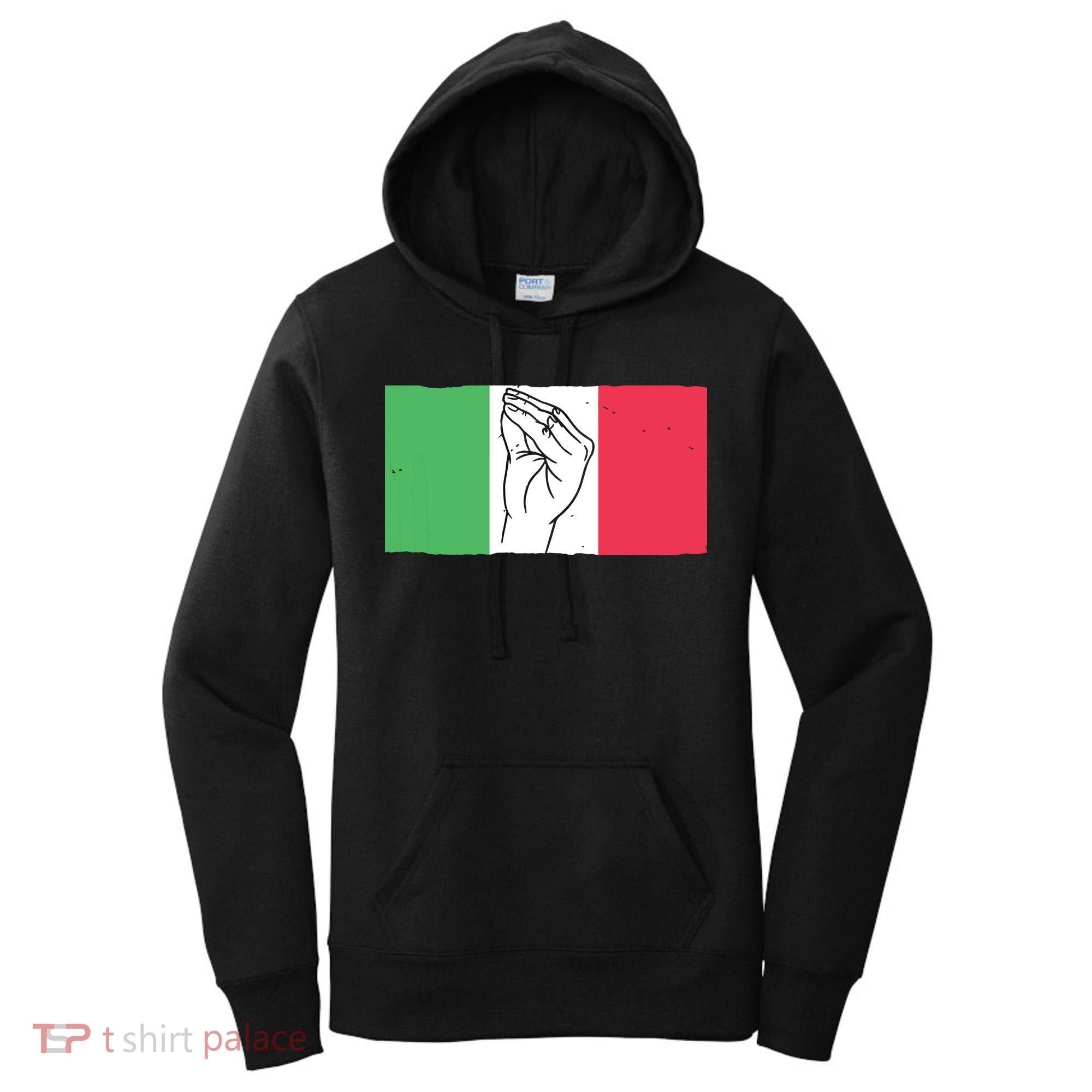 Funny Italian Hand Gesture Italian Flag Italy Italia Women's Hoodie