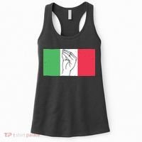 Funny Italian Hand Gesture Italian Flag Italy Italia Women's Tank Top thumb 0