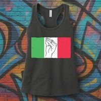 Funny Italian Hand Gesture Italian Flag Italy Italia Women's Tank Top thumb 3