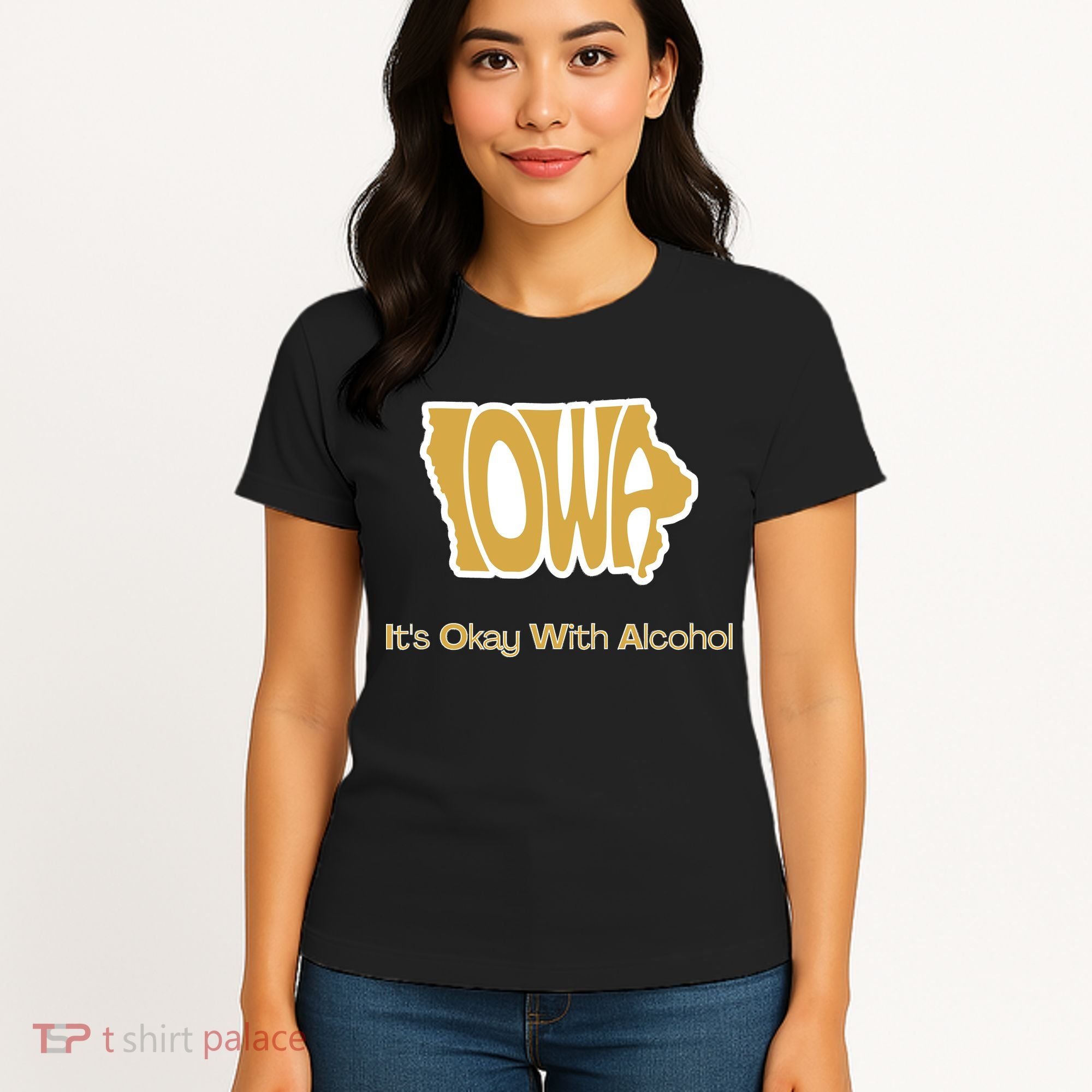 Funny Iowa Its Okay With Alcohol Iowa Joke Gift Women's T-Shirt