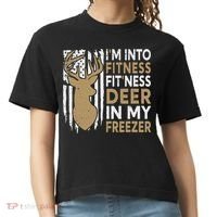 Funny I'm Into Fitness Fit'Ness Deer In My Freezer Deer Comfort Colors Boxy T-Shirt thumb 0