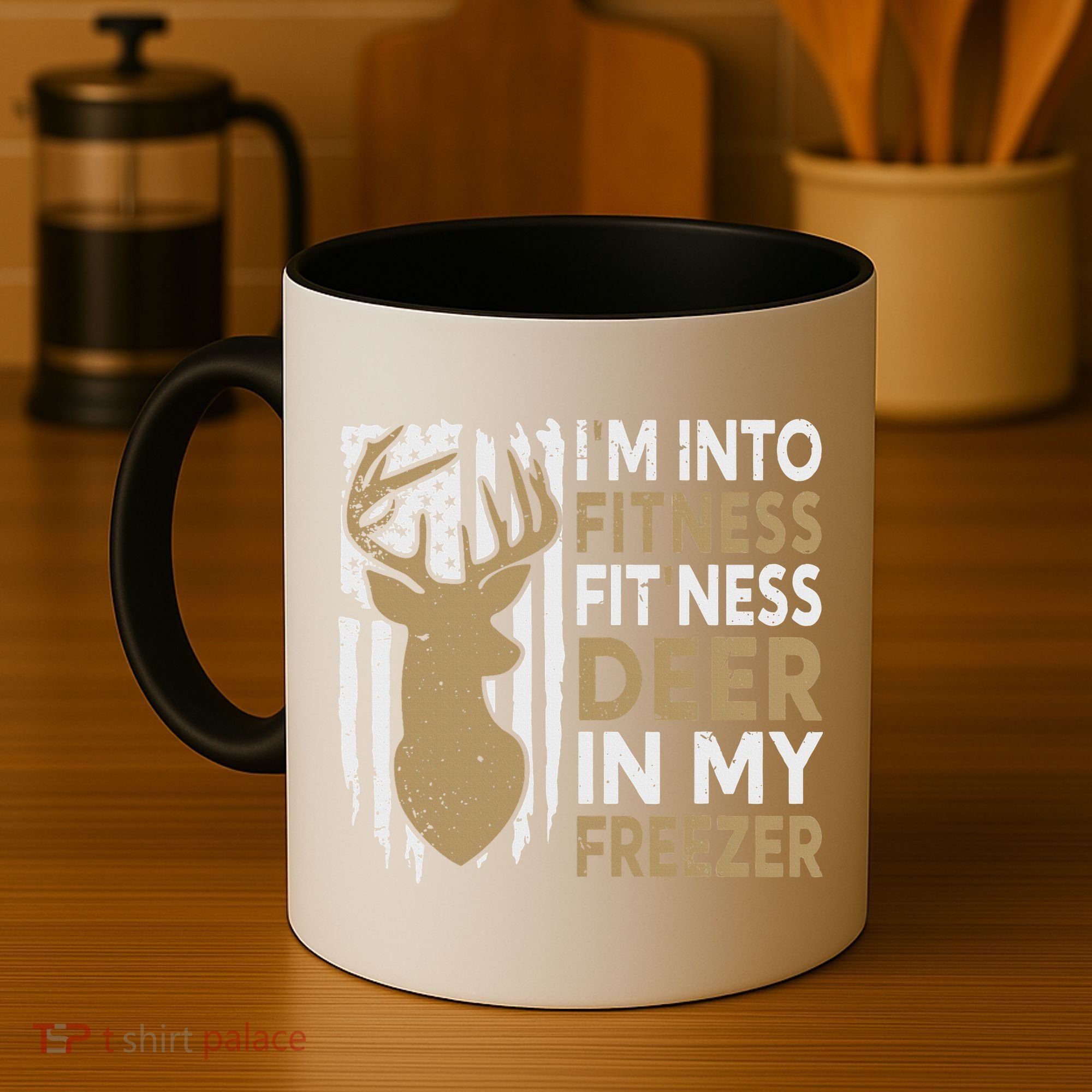 Funny I'm Into Fitness Fit'Ness Deer In My Freezer Deer Coffee Mug