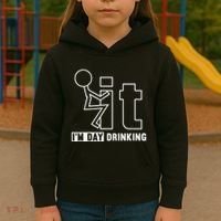 F It IM Day Drinking Funny Drink Kids Hoodie thumb 3