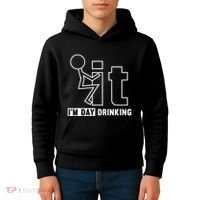 F It IM Day Drinking Funny Drink Kids Hoodie thumb 4