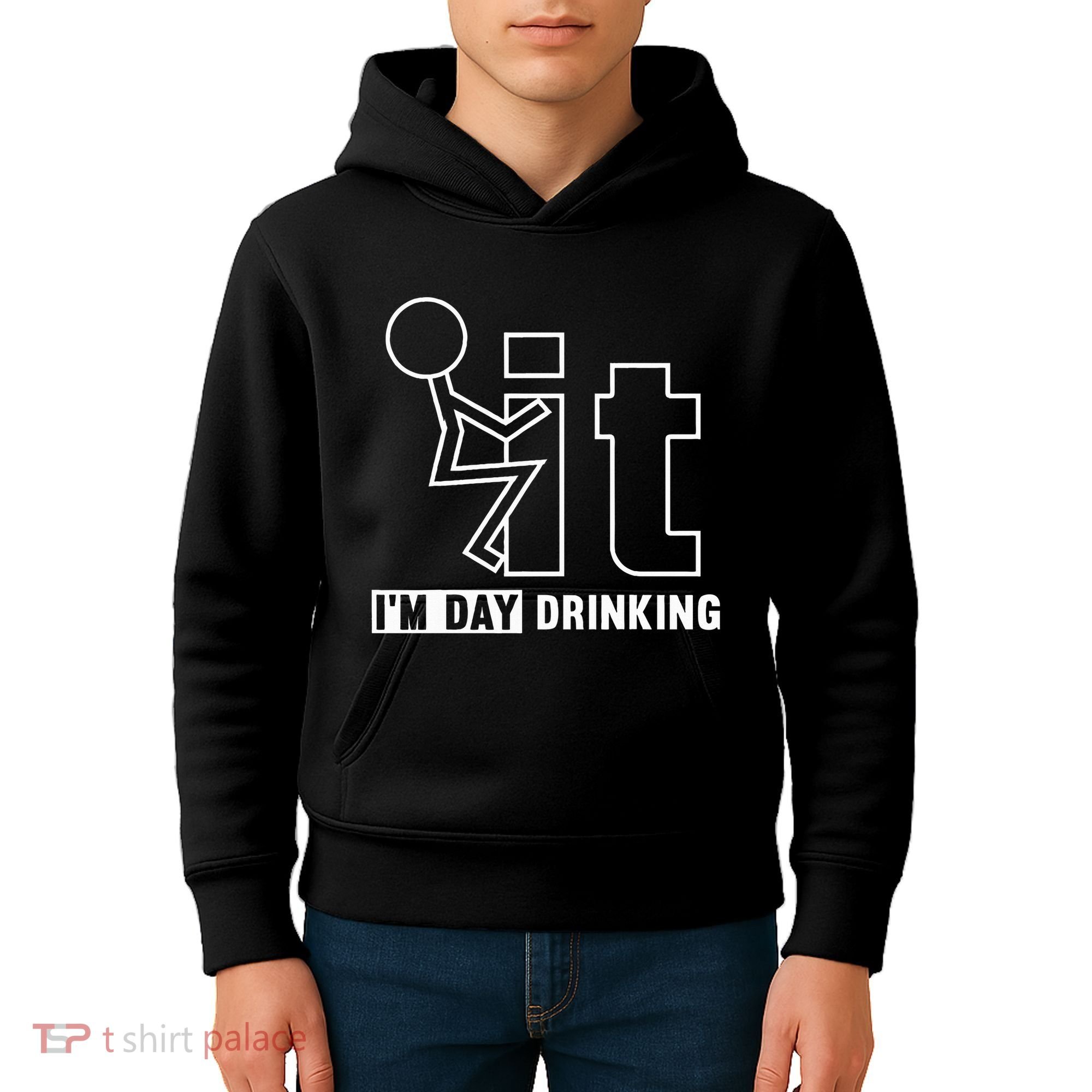 F It IM Day Drinking Funny Drink Kids Hoodie