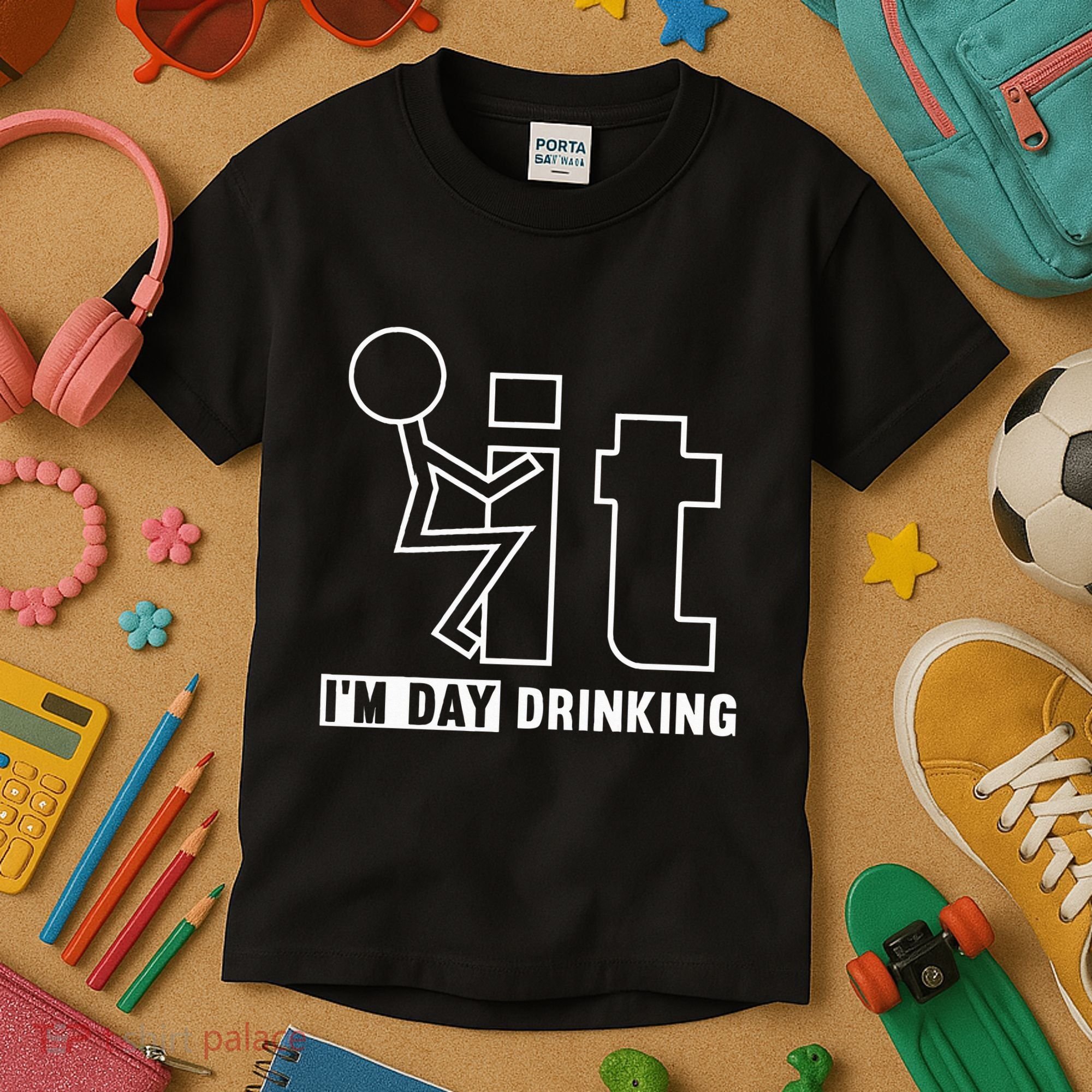 F It IM Day Drinking Funny Drink Kids T-Shirt