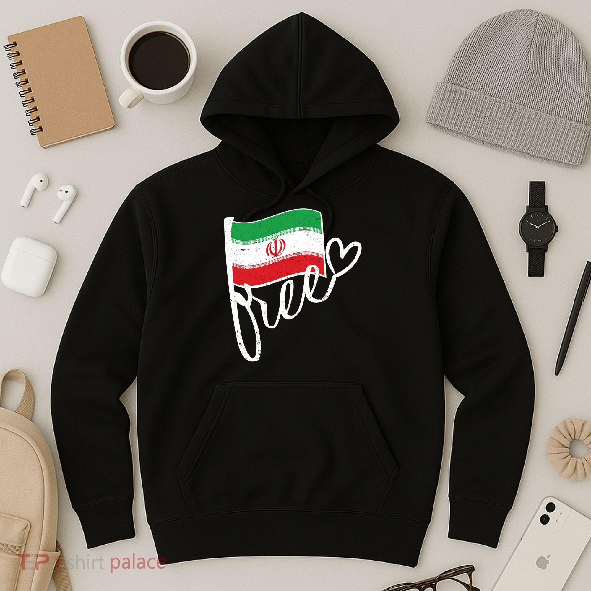Free Iran Iranian Flag Hoodie
