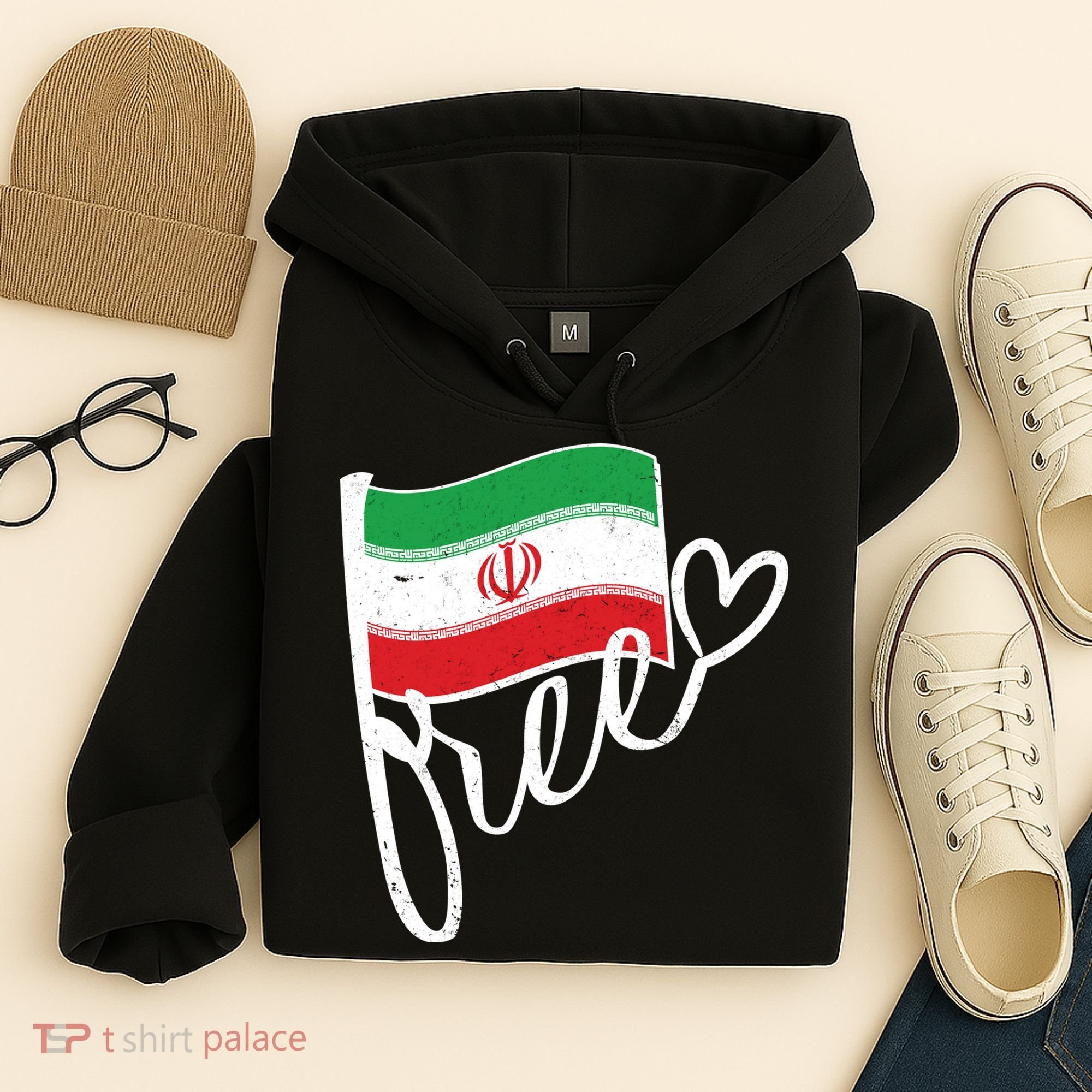 Free Iran Iranian Flag Hoodie