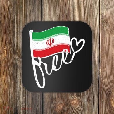 Free Iran Iranian Flag Coaster