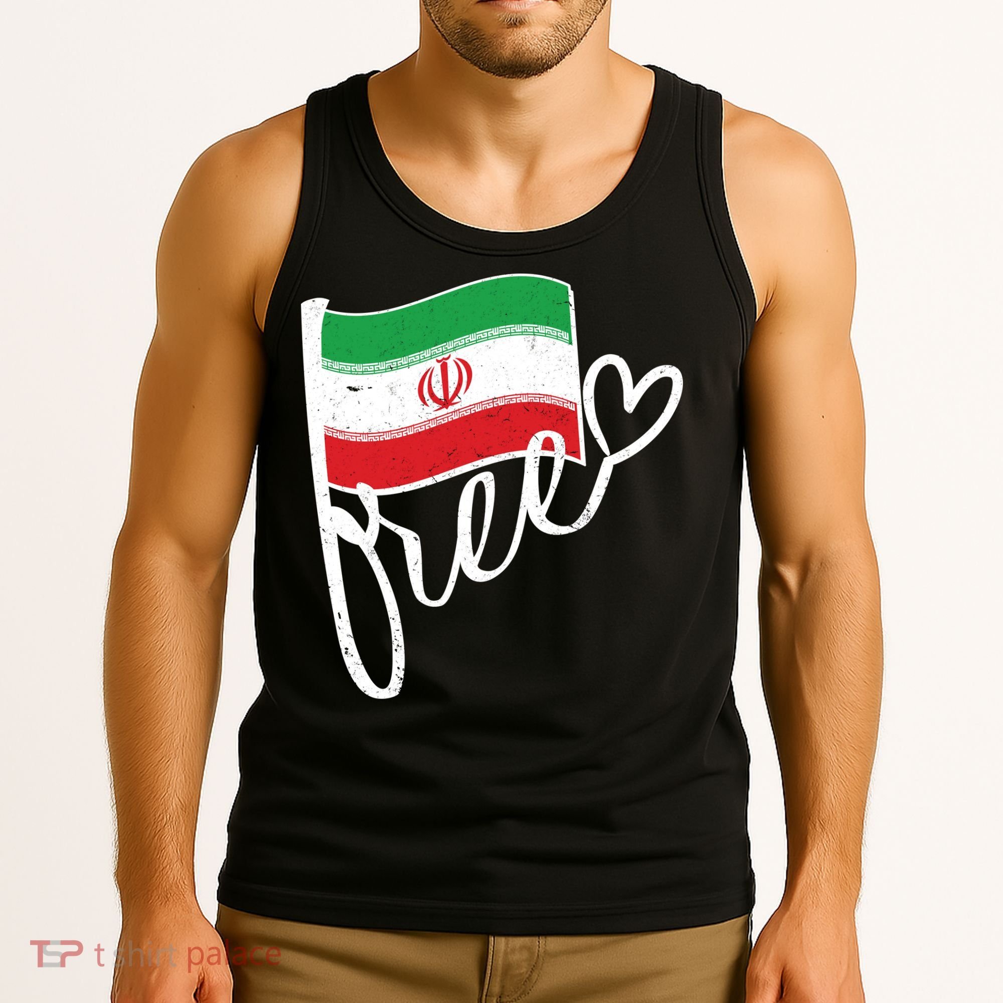 Free Iran Iranian Flag Tank Top