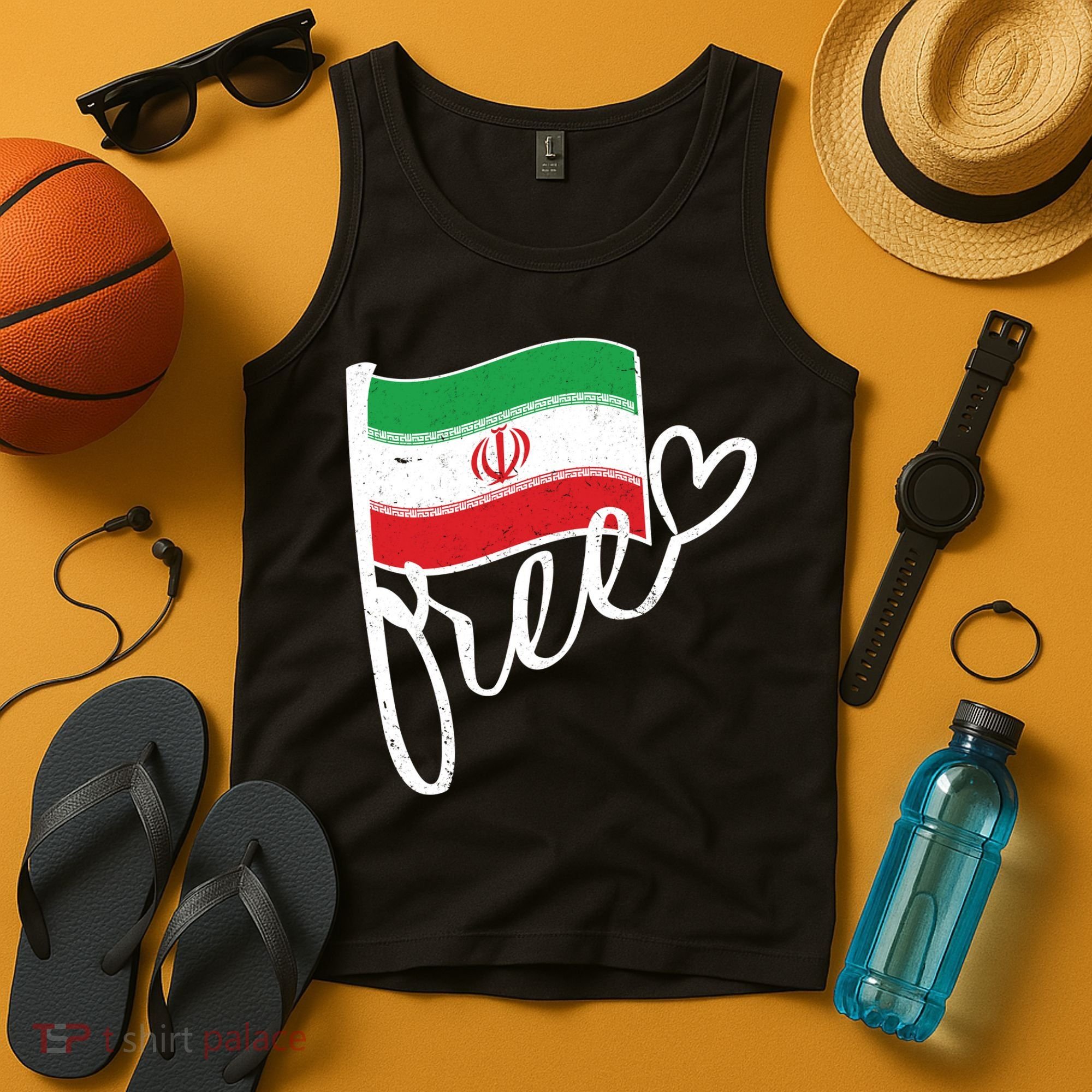 Free Iran Iranian Flag Tank Top