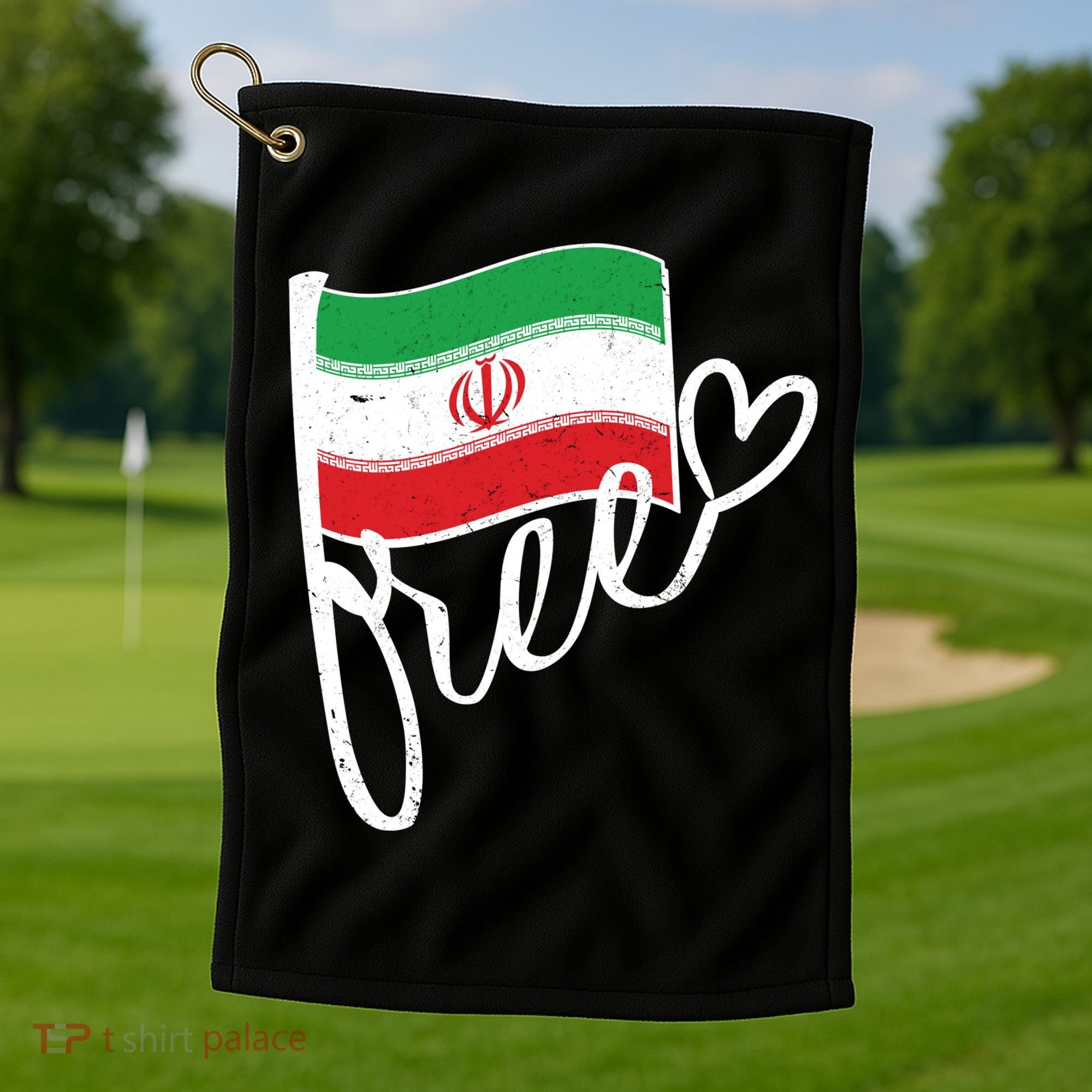 Free Iran Iranian Flag Golf Towel
