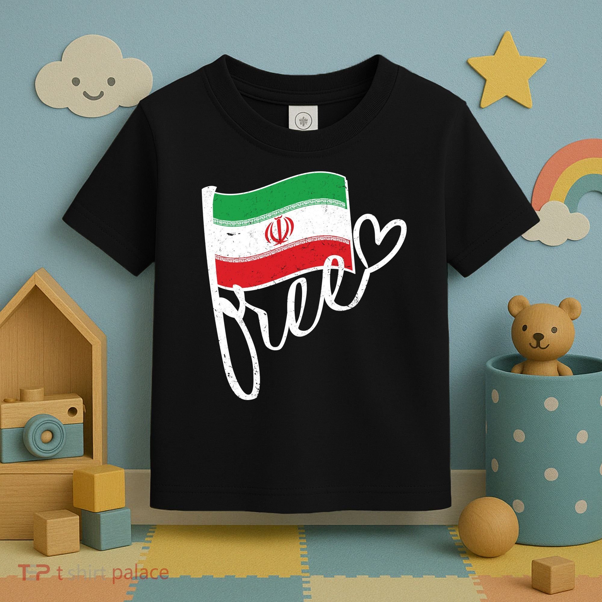 Free Iran Iranian Flag Toddler T-Shirt