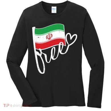 Free Iran Iranian Flag Women's Long Sleeve Shirt