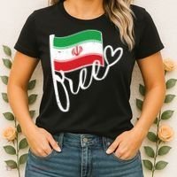 Free Iran Iranian Flag Women's T-Shirt thumb 2