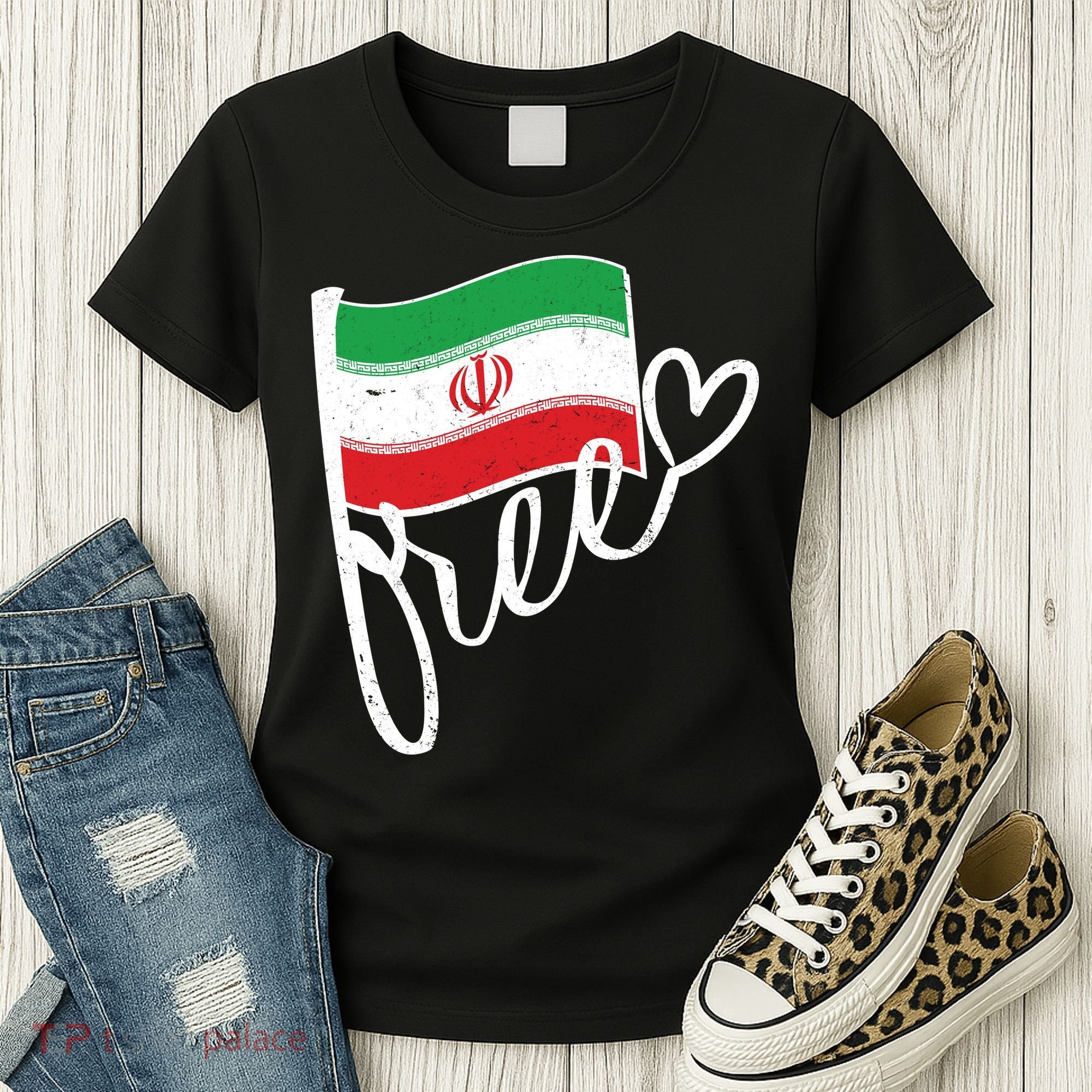 Free Iran Iranian Flag Women's T-Shirt
