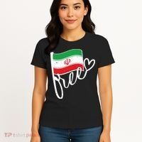 Free Iran Iranian Flag Women's T-Shirt thumb 4