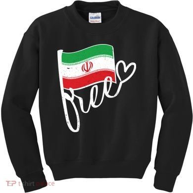 Free Iran Iranian Flag Kids Sweatshirt