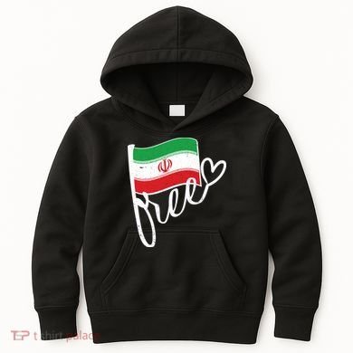 Free Iran Iranian Flag Kids Hoodie