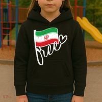 Free Iran Iranian Flag Kids Hoodie thumb 3