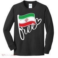 Free Iran Iranian Flag Kids Long Sleeve Shirt thumb 0