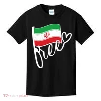 Free Iran Iranian Flag Kids T-Shirt thumb 0