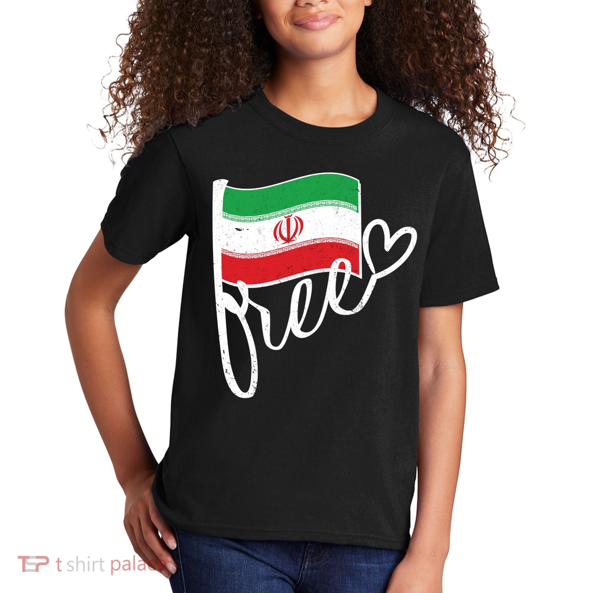 Free Iran Iranian Flag Kids T-Shirt