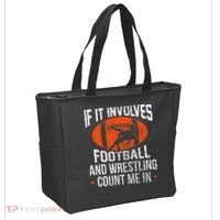 Funny If It Involves Football and Wrestling Count Me Fan  Tote Bag thumb 2