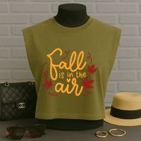 Fall Is In The Air Nature Cute Garment-Dyed Women's Muscle Tee thumb 3