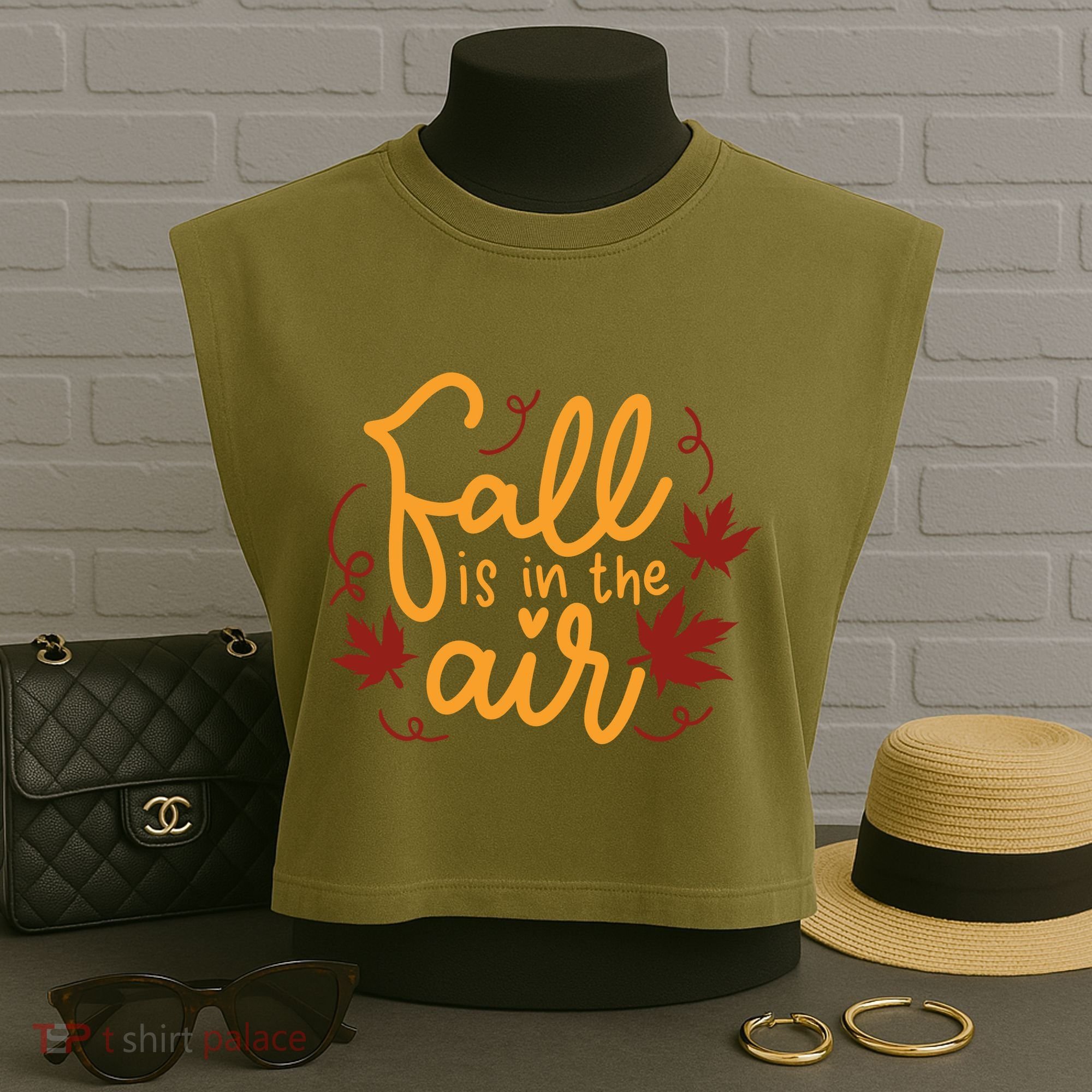 Fall Is In The Air Nature Cute Garment-Dyed Women's Muscle Tee