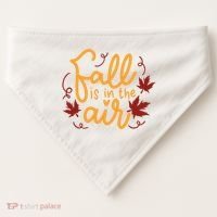 Fall Is In The Air Nature Cute USA-Made Doggie Bandana thumb 0