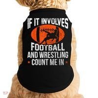 Funny If It Involves Football And Wrestling Count Me Fan Doggie Tank thumb 0