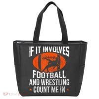 Funny If It Involves Football And Wrestling Count Me Fan Tote Bag thumb 0