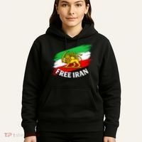 Free Iran Iranian Flag Lion Hoodie thumb 5