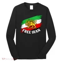 Free Iran Iranian Flag Lion Long Sleeve Shirt thumb 0