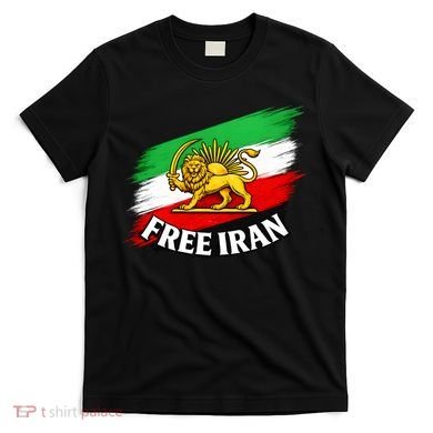 Free Iran Iranian Flag Lion T-Shirt