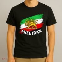 Free Iran Iranian Flag Lion T-Shirt thumb 3