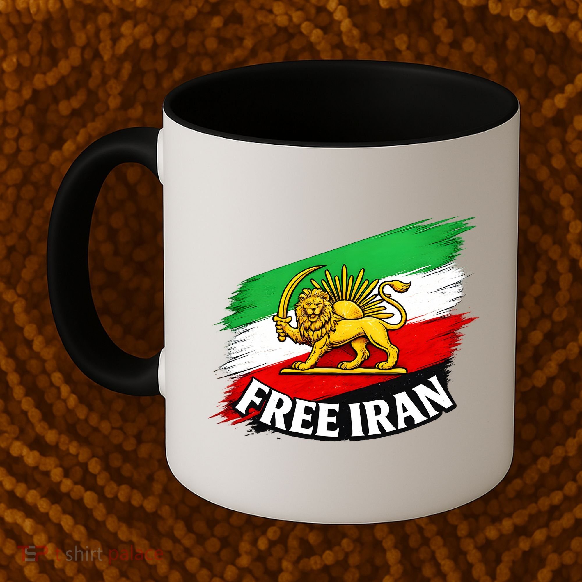 Free Iran Iranian Flag Lion Coffee Mug