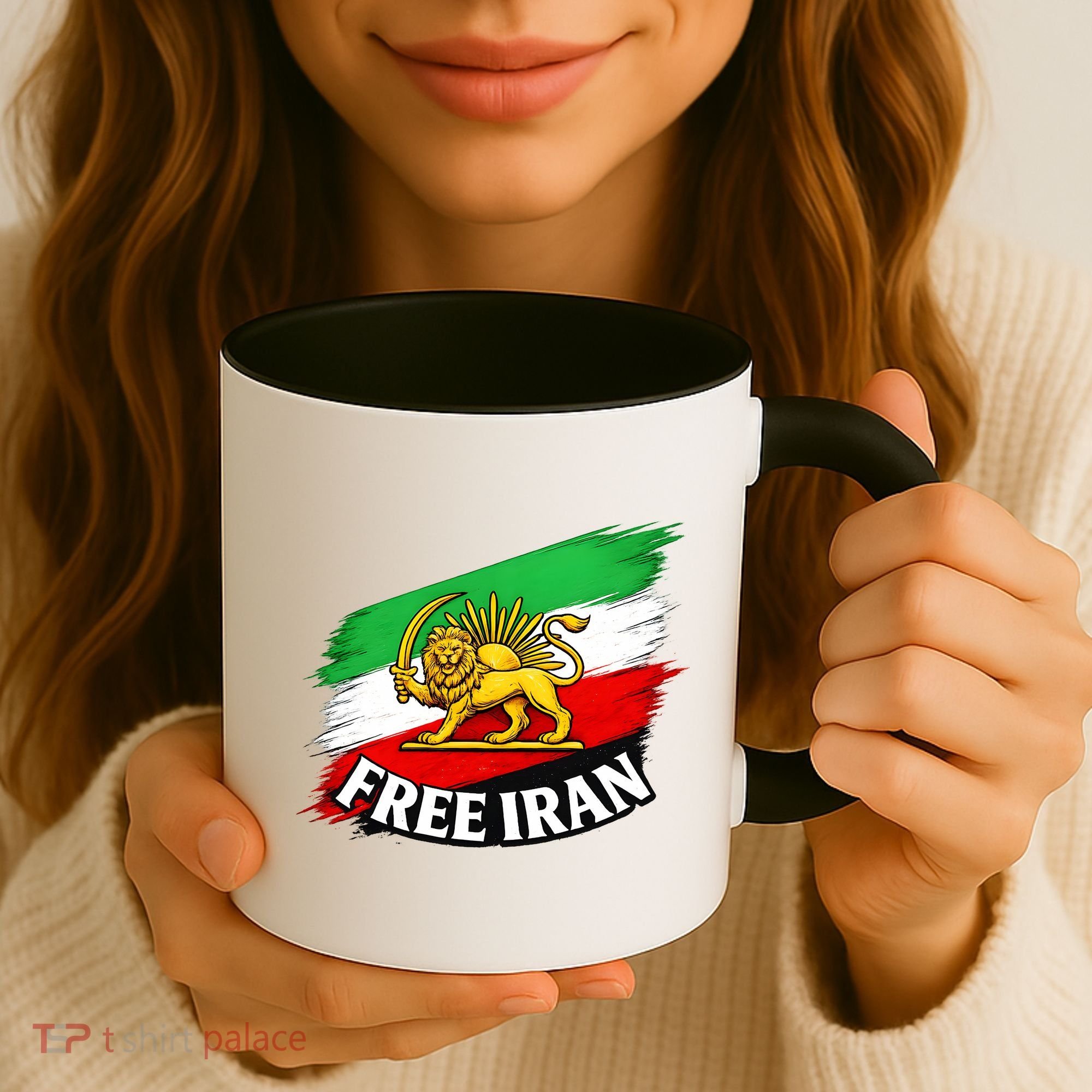 Free Iran Iranian Flag Lion Coffee Mug