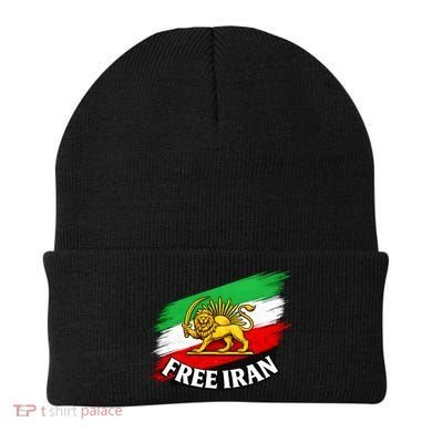 Free Iran Iranian Flag Lion Beanie