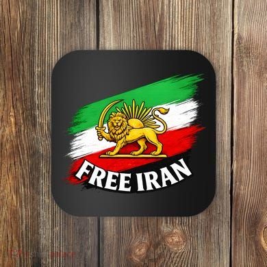 Free Iran Iranian Flag Lion Coaster