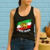 Free Iran Iranian Flag Lion Women's Tank Top thumb 2