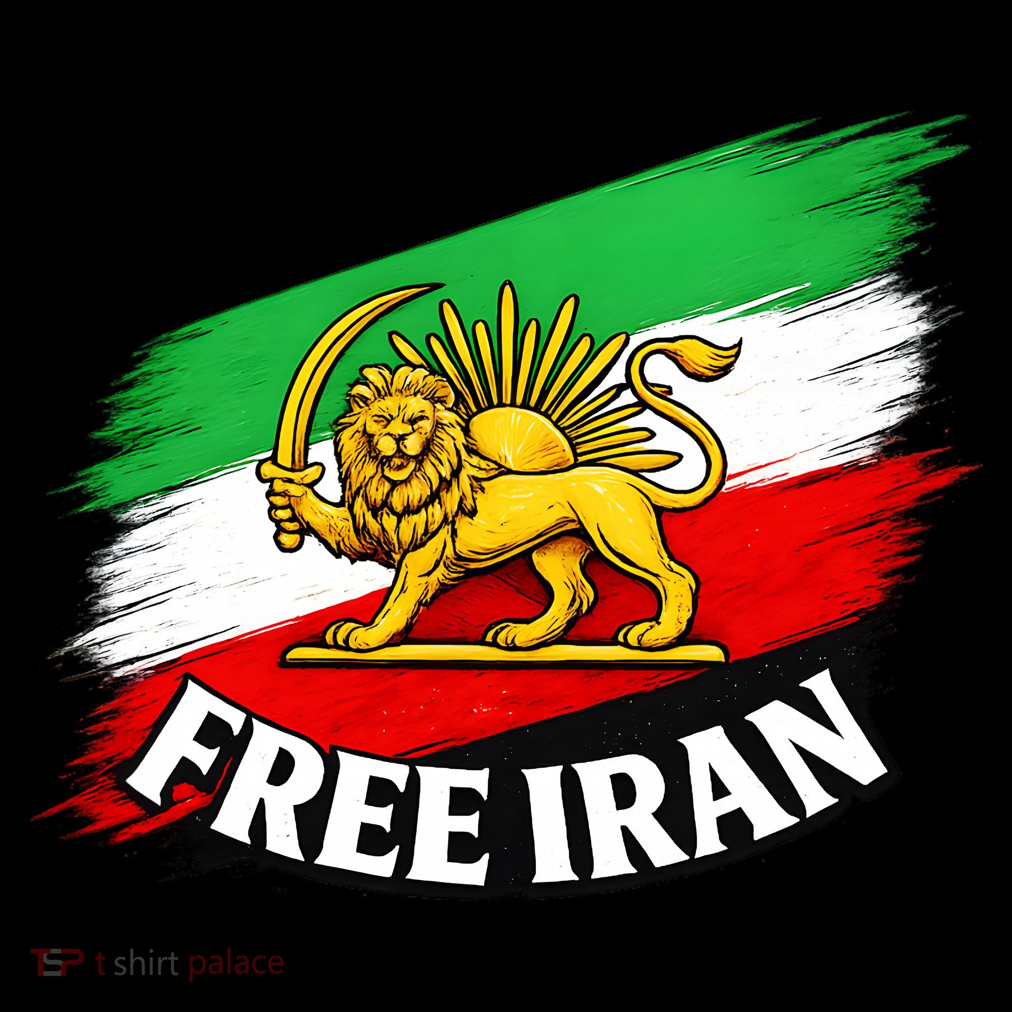 Free Iran Iranian Flag Lion Baby Bodysuit