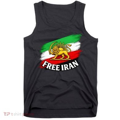 Free Iran Iranian Flag Lion Tank Top